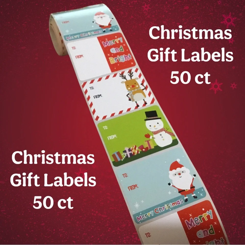 Holiday Gift Labels Christmas Character Stickers (50 ct)